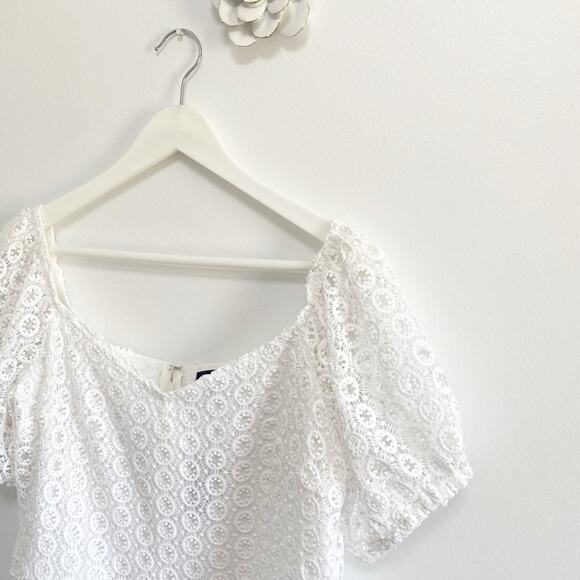 Express Lace Crochet Eyelet Midi Dress - Picture 5 of 14